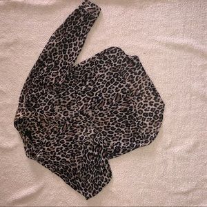 Leopard print, button up blouse